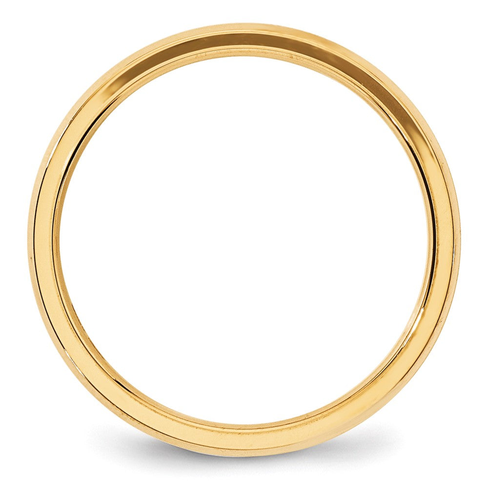 10k Yellow Gold 4mm Beveled Edge Comfort Fit Wedding Band Size 14