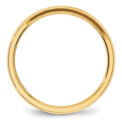 10k Yellow Gold 4mm Beveled Edge Comfort Fit Wedding Band Size 8