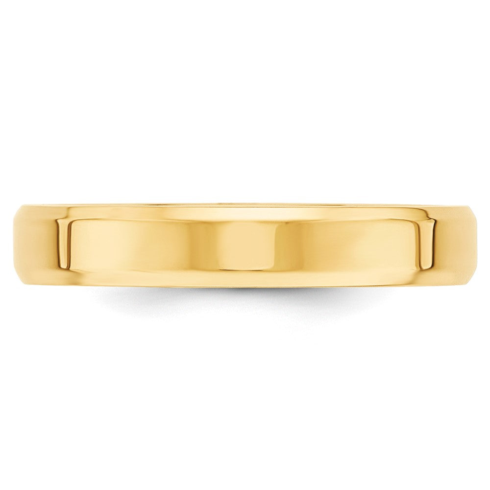 10k Yellow Gold 4mm Beveled Edge Comfort Fit Wedding Band Size 14