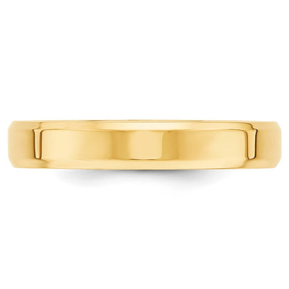 10k Yellow Gold 4mm Beveled Edge Comfort Fit Wedding Band Size 14