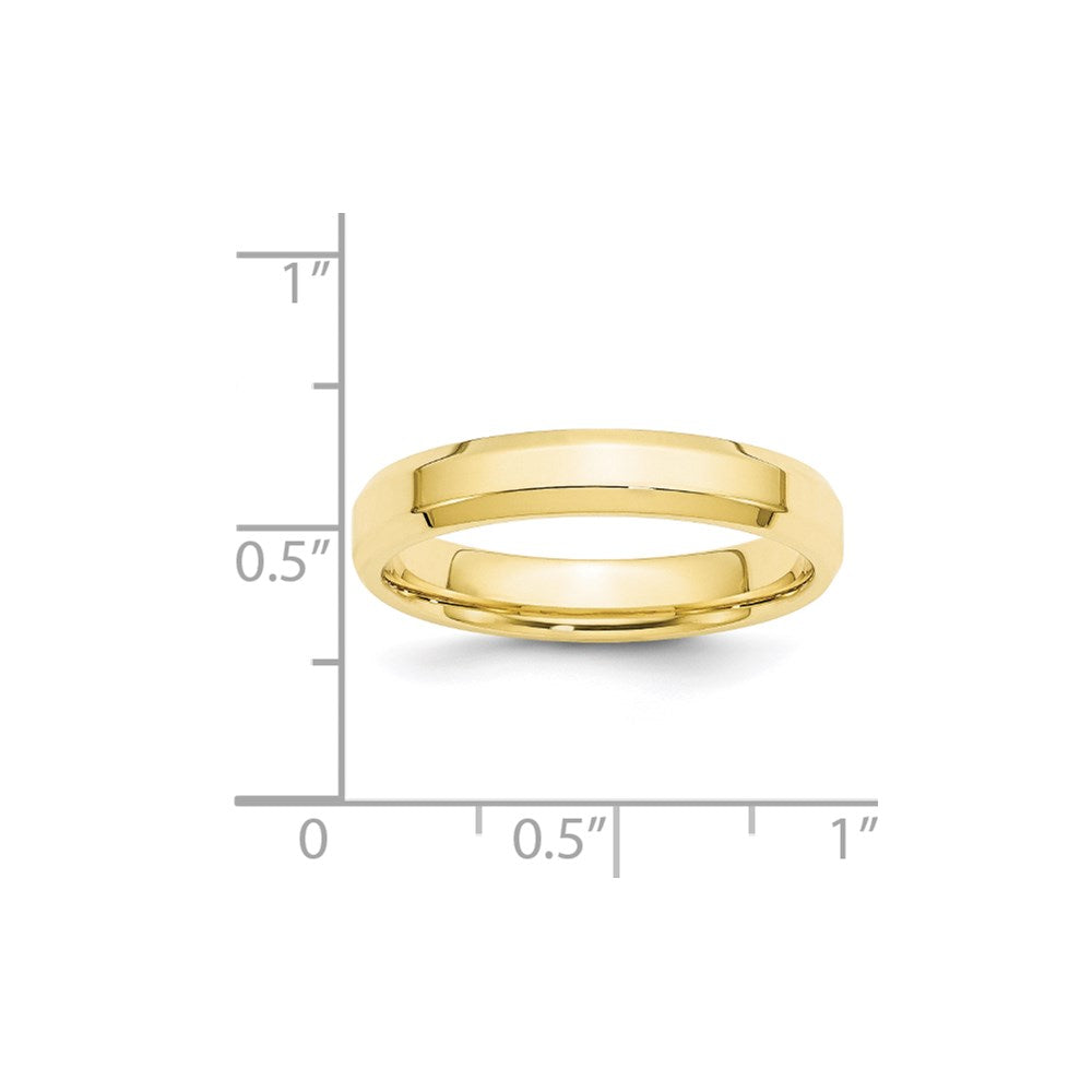 10k Yellow Gold 4mm Beveled Edge Comfort Fit Wedding Band Size 14