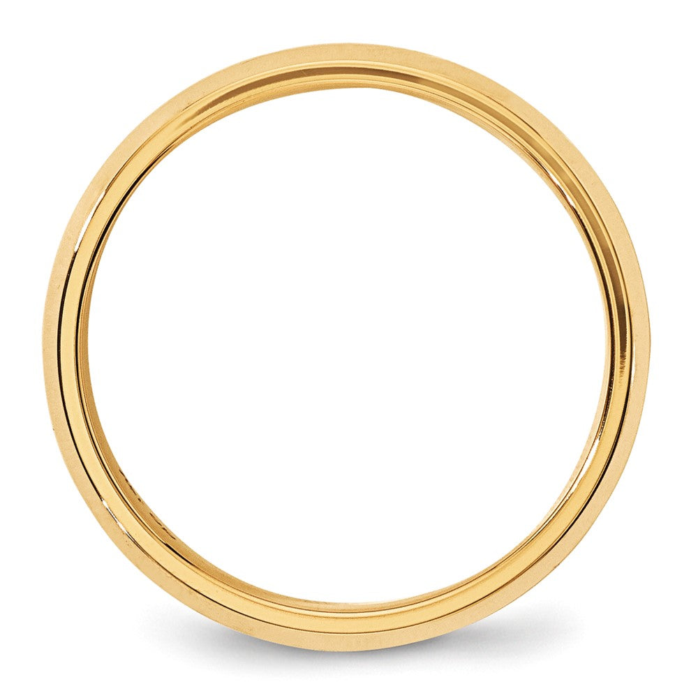 10k Yellow Gold 6mm Beveled Edge Comfort Fit Wedding Band Size 8