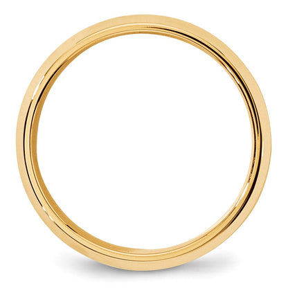 10k Yellow Gold 7mm Beveled Edge Comfort Fit Wedding Band Size 12