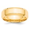 10k Yellow Gold 7mm Beveled Edge Comfort Fit Wedding Band Size 12