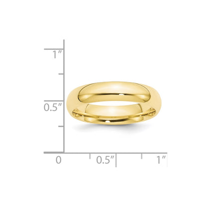 10k Yellow Gold 5mm Standard Weight Comfort Fit Wedding Band Size 11
