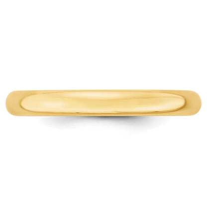 10k Yellow Gold 3mm Lightweight Comfort Fit Wedding Band Size 8.5