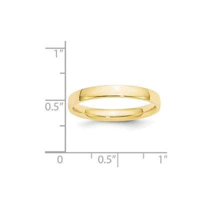 10k Yellow Gold 3mm Lightweight Comfort Fit Wedding Band Size 11.5