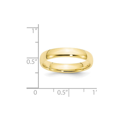 10k Yellow Gold 4mm Lightweight Comfort Fit Wedding Band Size 6