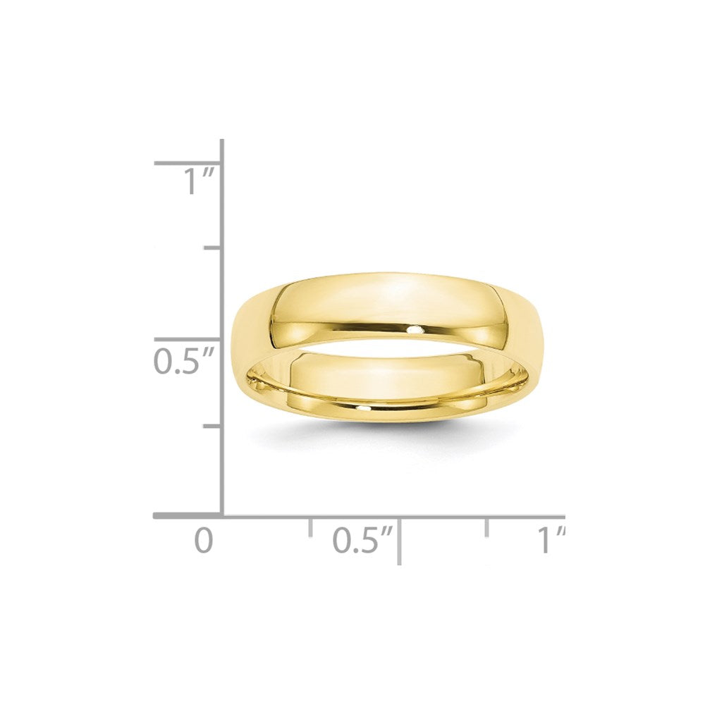 10k Yellow Gold 5mm Lightweight Comfort Fit Wedding Band Size 5