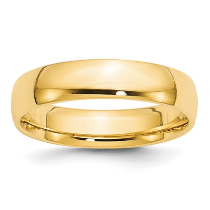 10k Yellow Gold 5mm Lightweight Comfort Fit Wedding Band Size 10.5
