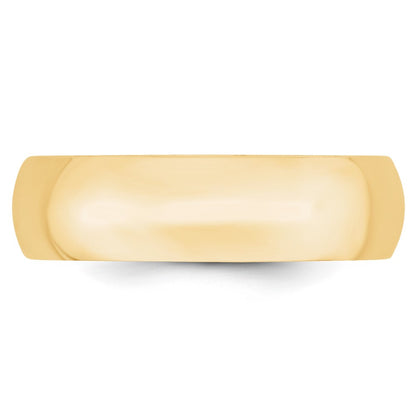 10k Yellow Gold 6mm Lightweight Comfort Fit Wedding Band Size 4.5