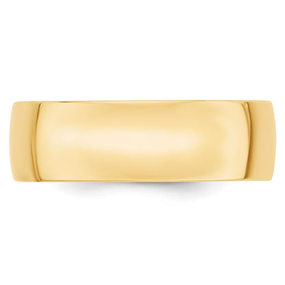 10k Yellow Gold 7mm Lightweight Comfort Fit Wedding Band Size 12.5