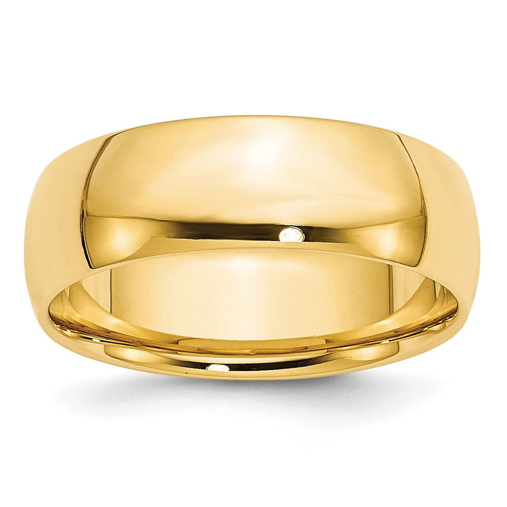 10k Yellow Gold 7mm Lightweight Comfort Fit Wedding Band Size 10