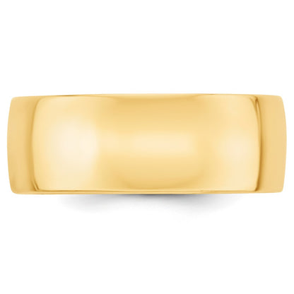10k Yellow Gold 8mm Lightweight Comfort Fit Wedding Band Size 9.5