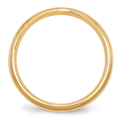 10k Yellow Gold 5mm Double Milgrain Comfort Fit Wedding Band Size 6