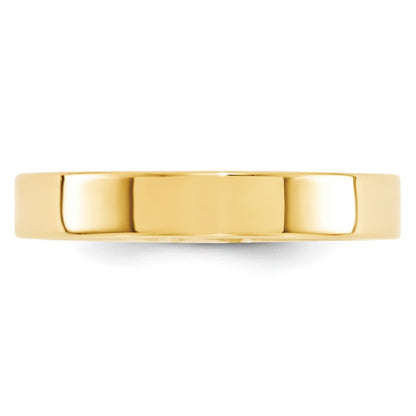 10k Yellow Gold 4mm Standard Weight Flat Comfort Fit Wedding Band Size 8.5