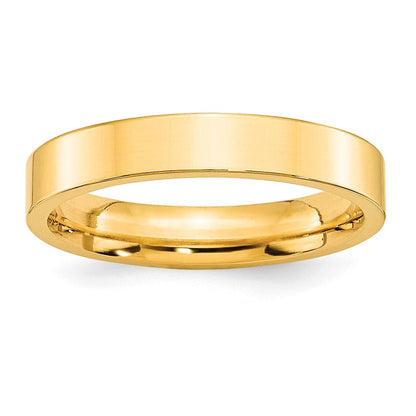 10k Yellow Gold 4mm Standard Weight Flat Comfort Fit Wedding Band Size 8.5