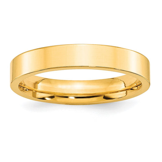 10k Yellow Gold 4mm Standard Weight Flat Comfort Fit Wedding Band Size 8.5