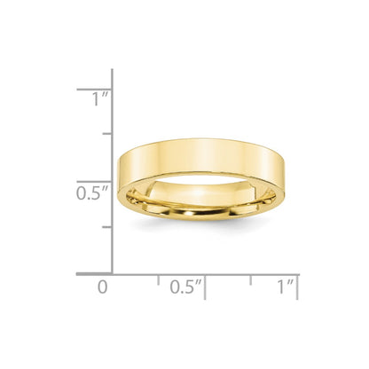 10k Yellow Gold 5mm Standard Weight Flat Comfort Fit Wedding Band Size 11.5