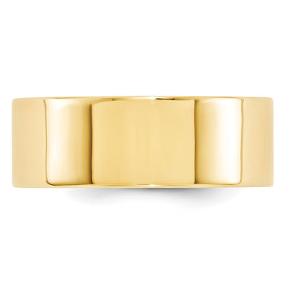 10k Yellow Gold 8mm Standard Weight Flat Comfort Fit Wedding Band Size 13
