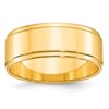 10k Yellow Gold 8mm Flat with Step Edge Wedding Band Size 9.5