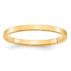 10k Yellow Gold 2mm Lightweight Flat Wedding Band Size 7