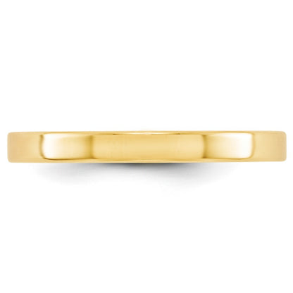 10k Yellow Gold 2.5mm Lightweight Flat Wedding Band Size 7