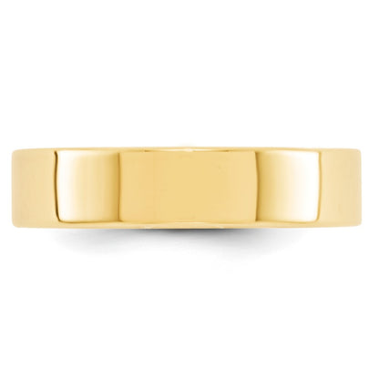 10k Yellow Gold 5mm Lightweight Flat Wedding Band Size 11.5
