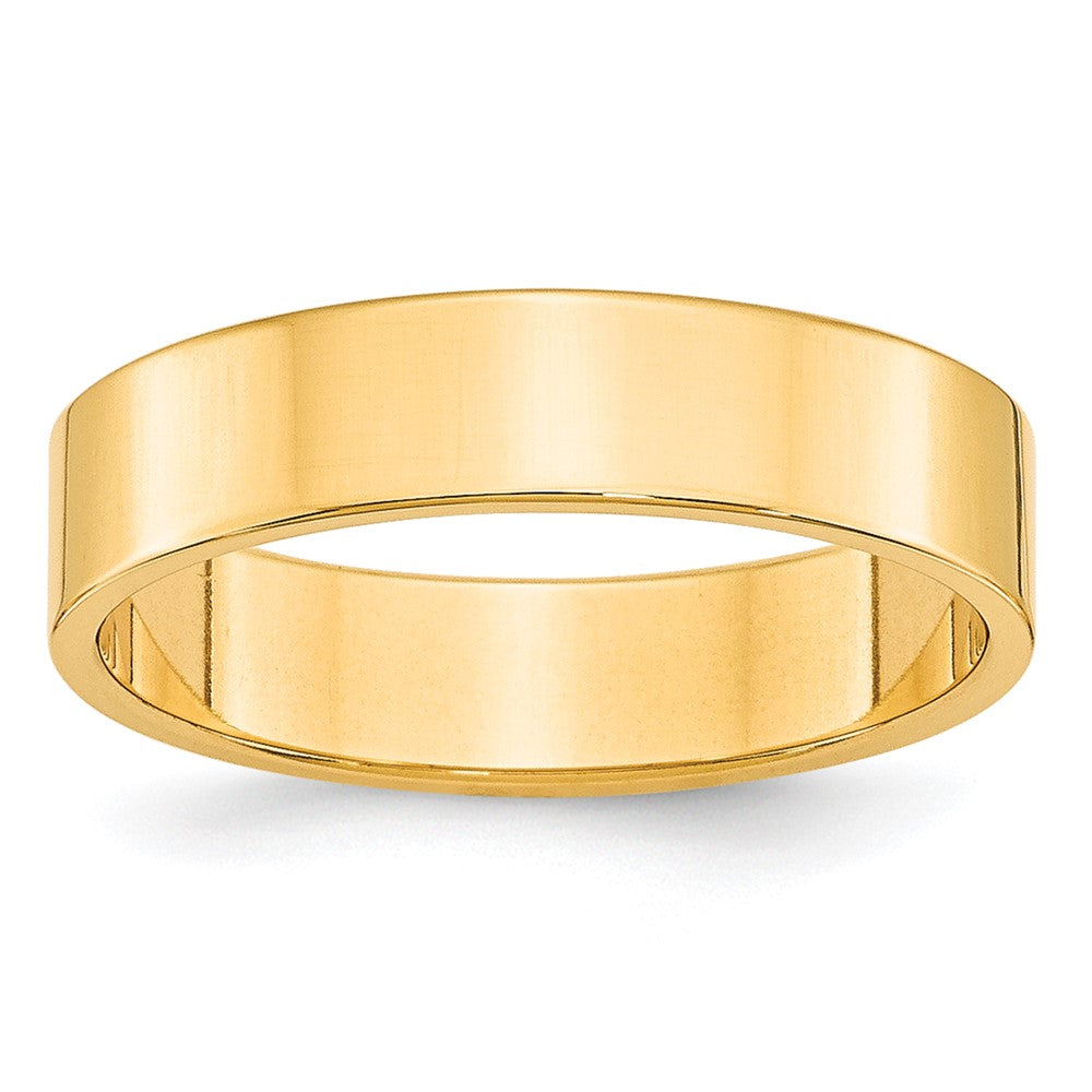 10k Yellow Gold 5mm Lightweight Flat Wedding Band Size 5