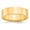 10k Yellow Gold 6mm Lightweight Flat Wedding Band Size 7