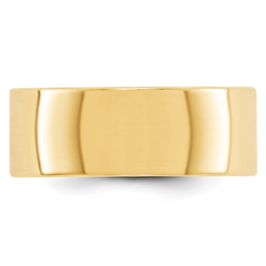 10k Yellow Gold 8mm Lightweight Flat Wedding Band Size 8.5