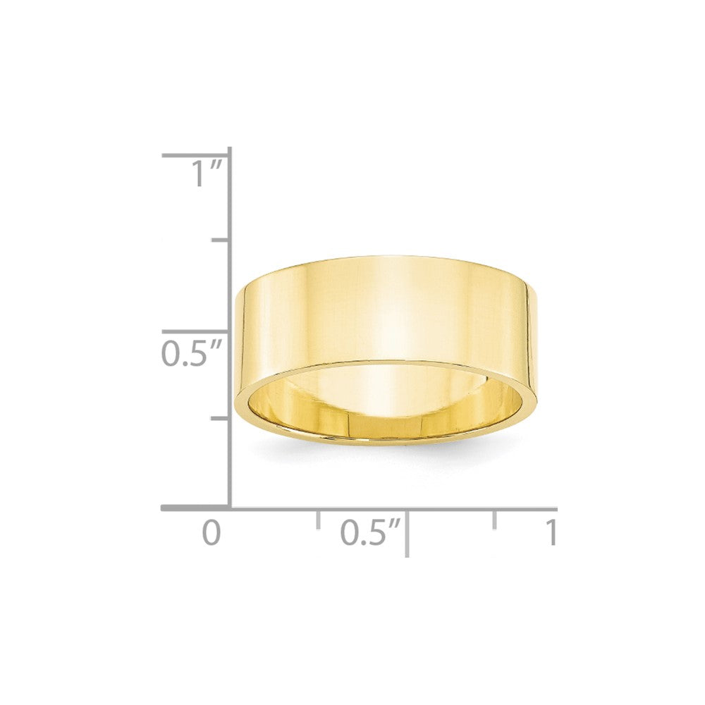 10k Yellow Gold 8mm Lightweight Flat Wedding Band Size 9