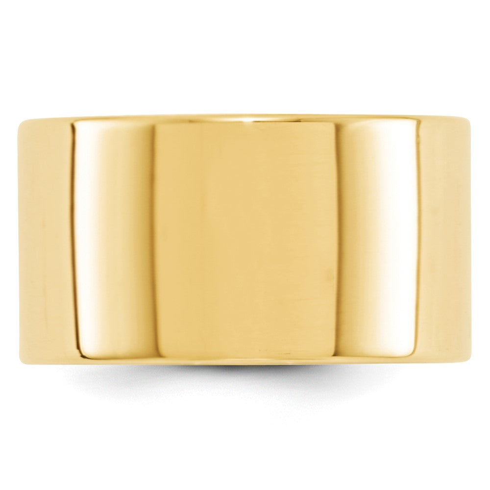 10k Yellow Gold 12mm Lightweight Flat Wedding Band Size 8