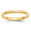 10k Yellow Gold 2.5mm Half Round Wedding Band Size 7
