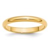 10k Yellow Gold 3mm Half Round Wedding Band Size 14