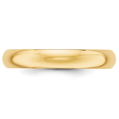 10k Yellow Gold 4mm Half Round Wedding Band Size 10