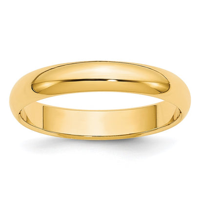 10k Yellow Gold 4mm Half Round Wedding Band Size 8.5