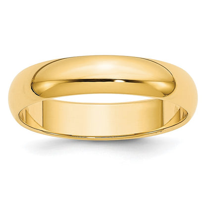 10k Yellow Gold 5mm Half Round Wedding Band Size 10