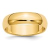 10k Yellow Gold 6mm Half Round Wedding Band Size 5