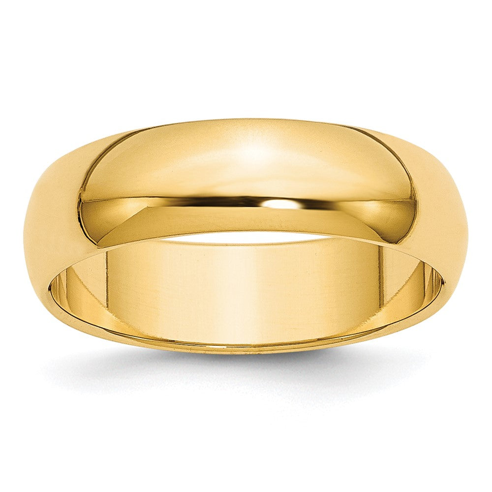 10k Yellow Gold 6mm Half Round Wedding Band Size 9