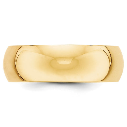 10k Yellow Gold 7mm Half Round Wedding Band Size 12