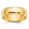 10k Yellow Gold 7mm Half Round Wedding Band Size 10