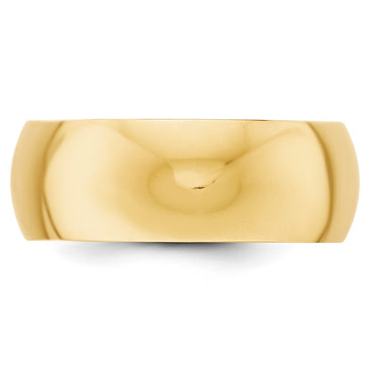 10k Yellow Gold 8mm Half Round Wedding Band Size 5.5