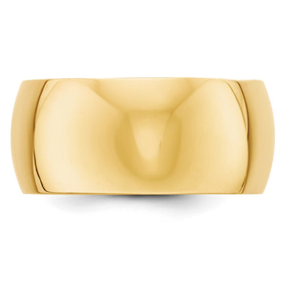 10k Yellow Gold 10mm Half Round Wedding Band Size 8.5