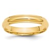 10k Yellow Gold 4mm Half Round with Edge Wedding Band Size 9