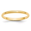 10k Yellow Gold 2mm Lightweight Half Round Wedding Band Size 5