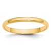 10k Yellow Gold 2.5mm Lightweight Half Round Wedding Band Size 4