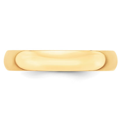 10k Yellow Gold 4mm Lightweight Half Round Wedding Band Size 7