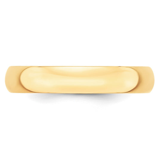 10k Yellow Gold 4mm Lightweight Half Round Wedding Band Size 5.5
