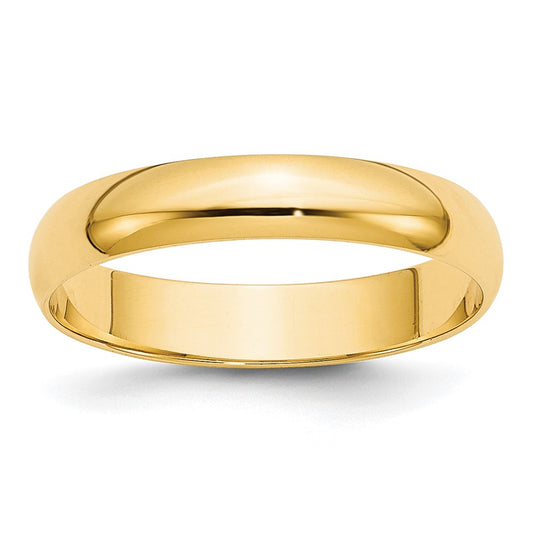 10k Yellow Gold 4mm Lightweight Half Round Wedding Band Size 4.5